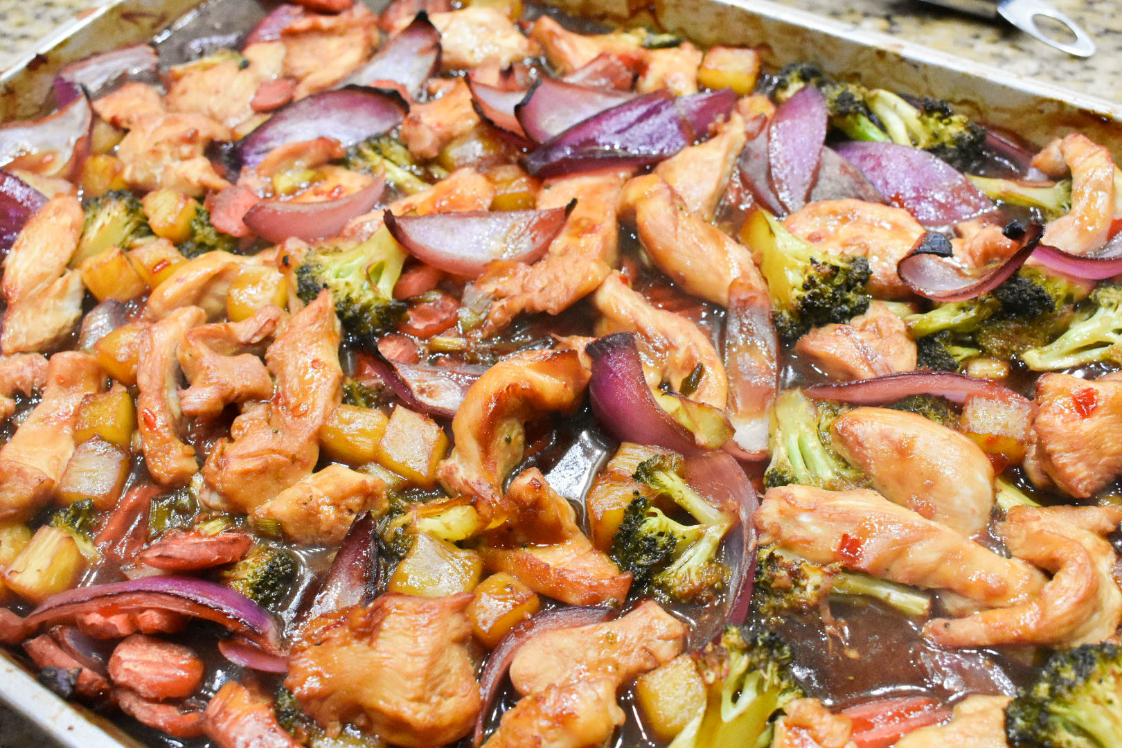 Sheet Pan Pineapple Chicken Teriyaki - The Relatable Chef