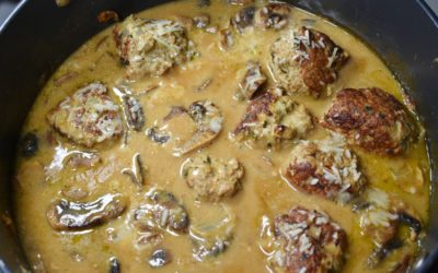 Low Fat Creamy Mushroom Turkey Meatballs