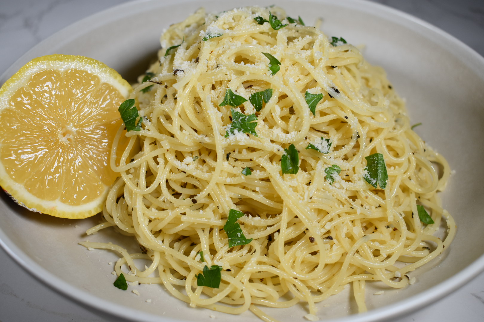 Lemon Parmesan Angel Hair Pasta | The Relatable Chef