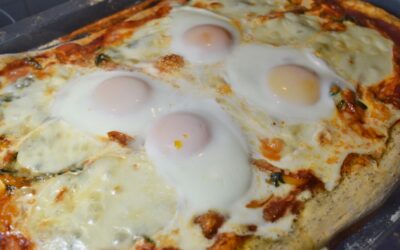 Mozzarella and Spinach Breakfast Pizza