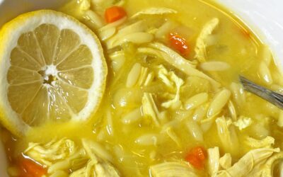 Healthier Greek Lemon Chicken Soup “Avgolemono”